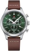 Swiss Military Herrklocka SM34076.07 Chrono Grön/Läder Ø43 mm