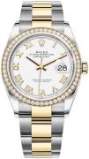 Rolex Damklocka 126283RBR-0016 Datejust 36 Vit/18 karat gult guld