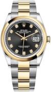 Rolex Damklocka 126203-0022 Datejust 36 Svart/18 karat gult guld Ø36