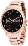 Just Cavalli Damklocka R7253127524 Huge Svart/Roséguldstonat stål