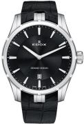 Edox Herrklocka 56002-3C-NIN Grand Ocean Svart/Läder Ø41 mm