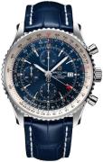 Breitling Herrklocka A24322121C2P1 Navitimer Gmt Blå/Läder Ø46 mm