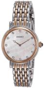 Seiko Damklocka SFQ806P1 Dress Ladies Silverfärgad/Roséguldstonat