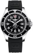 Breitling Herrklocka A17365C91B1S2 Superocean Ii 42 Svart/Gummi Ø42