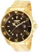 Invicta Herrklocka 35725 Pro Diver Brun/Gulguldtonat stål Ø47 mm