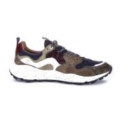 Flower Mountain Logo Sneakers med Mockadetaljer Brown, Herr