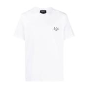 A.p.c. Bomull T-shirt med Tryckt Logotyp - S White, Herr