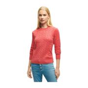 Brooks Brothers Rundhalsad stickad tröja Red, Dam