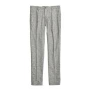 Incotex Cheviot Grå Slim Fit Ull och Siden Byxor Gray, Herr