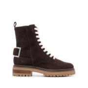 Sergio Rossi Lace-Up Mocka Ankelboots Brown, Dam