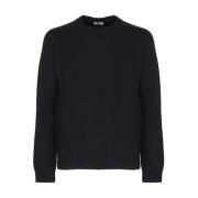 Saint Laurent Svarta Bomullssweaters med Elastan Black, Herr