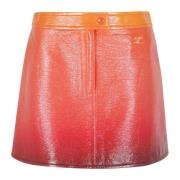 Courrèges Gradient Sunset Vinyl Kjol Orange, Dam