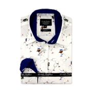 Gentile Bellini Slim Fit Stiliga Rutiga Skjortor - 3105 White, Herr