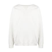 Maison Margiela Premium Bomullssweatshirt med Broderat Logotyp White, ...