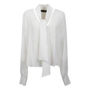 Federica Tosi -Bow Pleated Blouse White, Dam