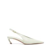 Lanvin Gröna spetsiga slingback-pumps Green, Dam