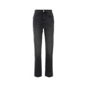 Re/Done Straight Jeans Black, Dam