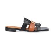 Billi Bi Eleganta Läder Sliders Black, Dam