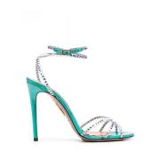 Aquazzura Sandaler med kristalldekoration Green, Dam