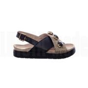 Inuikii Raffia Stone Sandaler Black, Dam