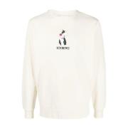 Iceberg Logo-Print Crew-Neck Sweatshirt Beige Beige, Herr