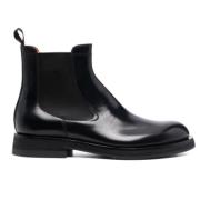 Santoni Dubbel-Spänne Läderstövlar Black, Herr