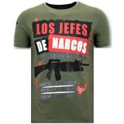 Local Fanatic Män T-shirt Rhinestone - Los Jefes The Narcos - 11-6372G...