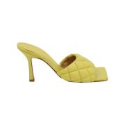 Bottega Veneta Vintage Quiltade Retro Lädersandaler Yellow, Dam