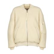 Laneus Boucle Zip Bomberjacka Beige, Dam