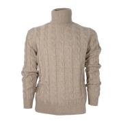 Cashmere Company Herr Slim Fit Cashmere och Ull Turtleneck Tröja Beige...