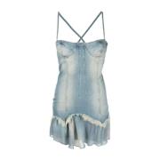 Blumarine Elegant Denim Mini Klänning Blue, Dam