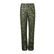 P.a.r.o.s.h. Straight Trousers Green, Dam
