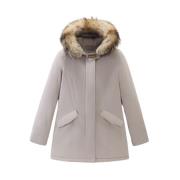 Woolrich Lyxig Arctic Raccoon Parka Ljus Taupe Pink, Dam