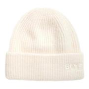 Hugo Boss Ivory ull logo basker för män White, Unisex