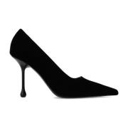 Jimmy Choo ‘Ixia’ stilettopumps i sammet Black, Dam