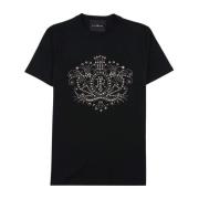 John Richmond T-shirt med dekorativa nitar fram Black, Herr