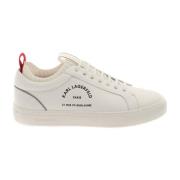 Karl Lagerfeld Vita Läder Mesh Sneakers White, Herr