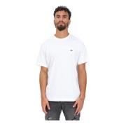 Lacoste Tidlös Herr Vit T-shirt med Ikonisk Krokodil Patch White, Herr