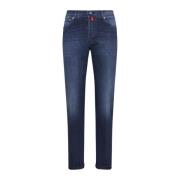 Kiton Bl? ultra-slim bomullsjeans Blue, Herr