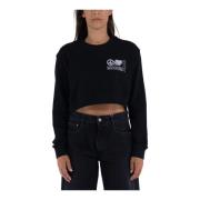 Moschino Crop Sweatshirt Black, Dam
