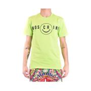 Moschino Logo Smile Ekologisk Bomull T-Shirt Green, Herr