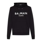 Balmain Hoodie med logotyp Black, Herr