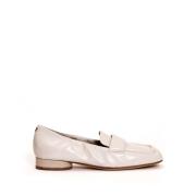 Halmanera Beige Moccasins med Frontal Logo Beige, Dam