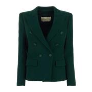 Alexandre Vauthier Mörkgrön ullblazer - Stilfull och bekväm Green, Dam