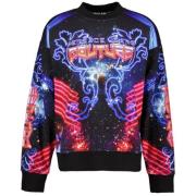 Versace Jeans Couture Multifärgad Logo Galaxy Sweatshirt Blue, Herr