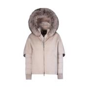 Moorer Lyxig dubbel Yangir Cashmere huva jacka Beige, Dam