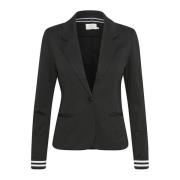 Kaffe Randig Blazer med Sportig Touch Black, Dam