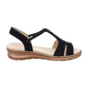 ara Lyxig Svart Sandal med Mellanfotsstöd Black, Dam