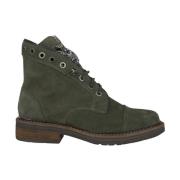 Alma EN Pena Studded Läder Ankelboots Green, Dam