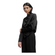 Ahlvar Gallery Jade satin blouse black Black, Dam